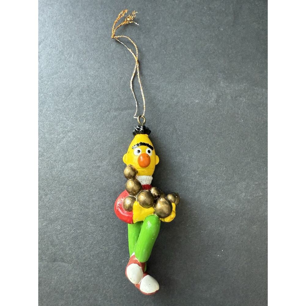 Vintage Henson Sesame Street Bert Holding Gold Balls Ornament Muppets Whimsy